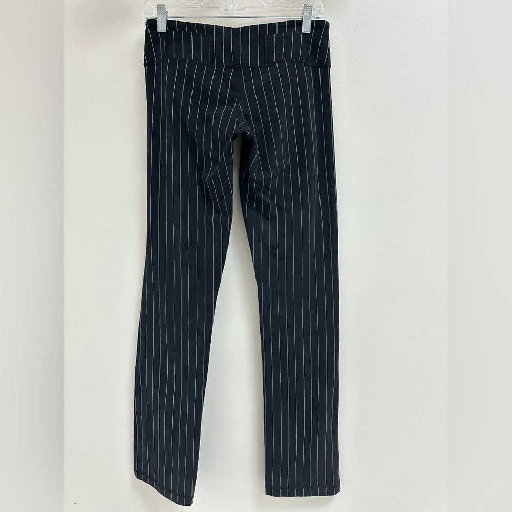 Lululemon Black Pinstripe High Rise Stretch Pants 8/10 Work Travel Career - Picture 4 of 7